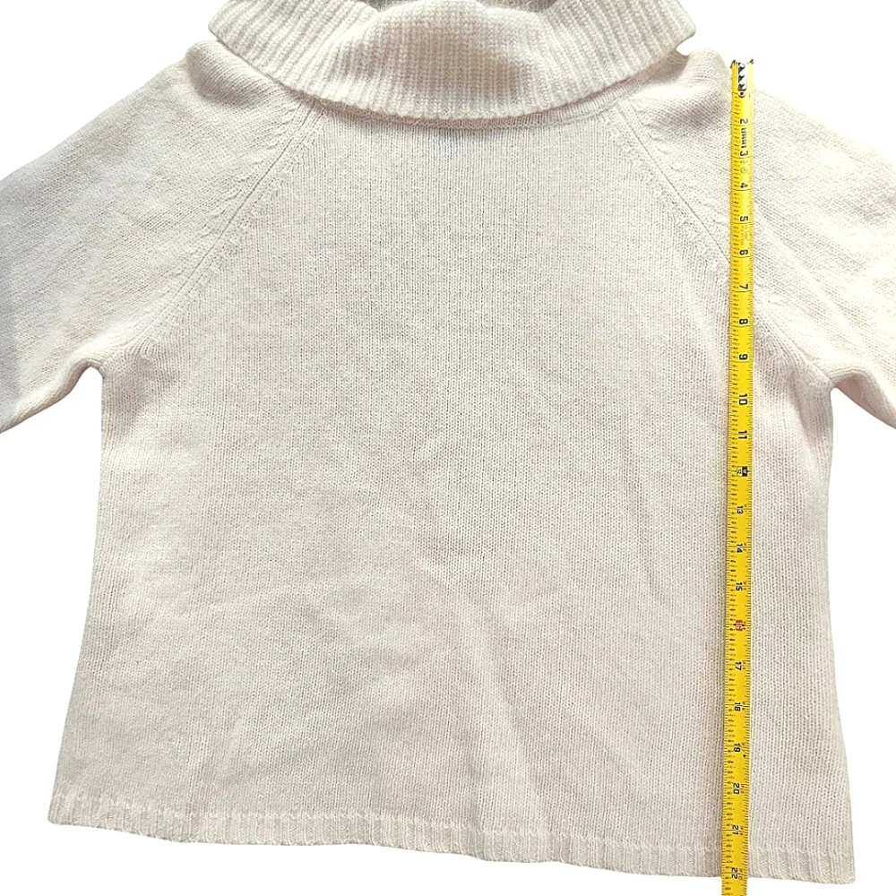 RAFAELLA Ivory Cream Angora Lambswool  Blend 3/4 Sleeve Cowl Neck Sweater XL - Picture 7 of 11